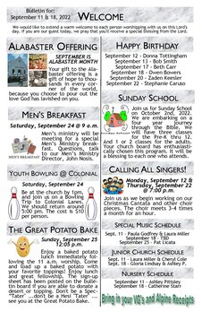 2022.09.11 - Bulletin Page 1