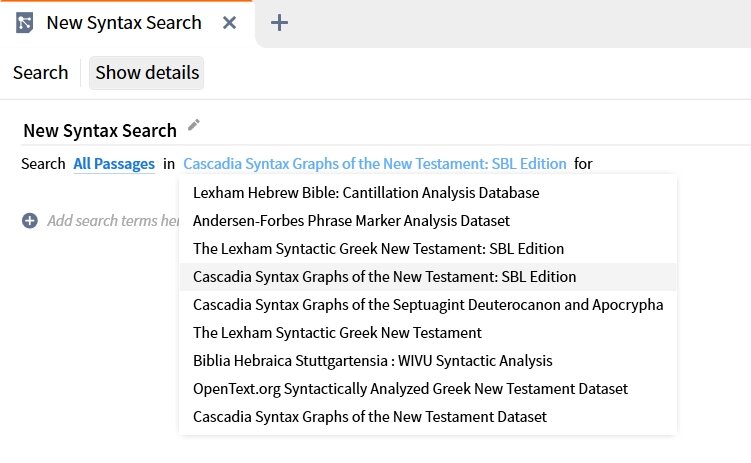 Selecting a Syntax Search Resource