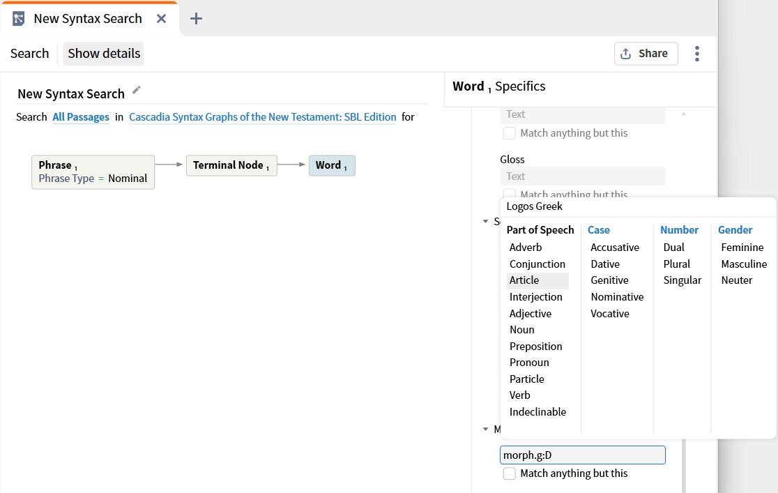 Greek Syntax Search – Logos Help Center