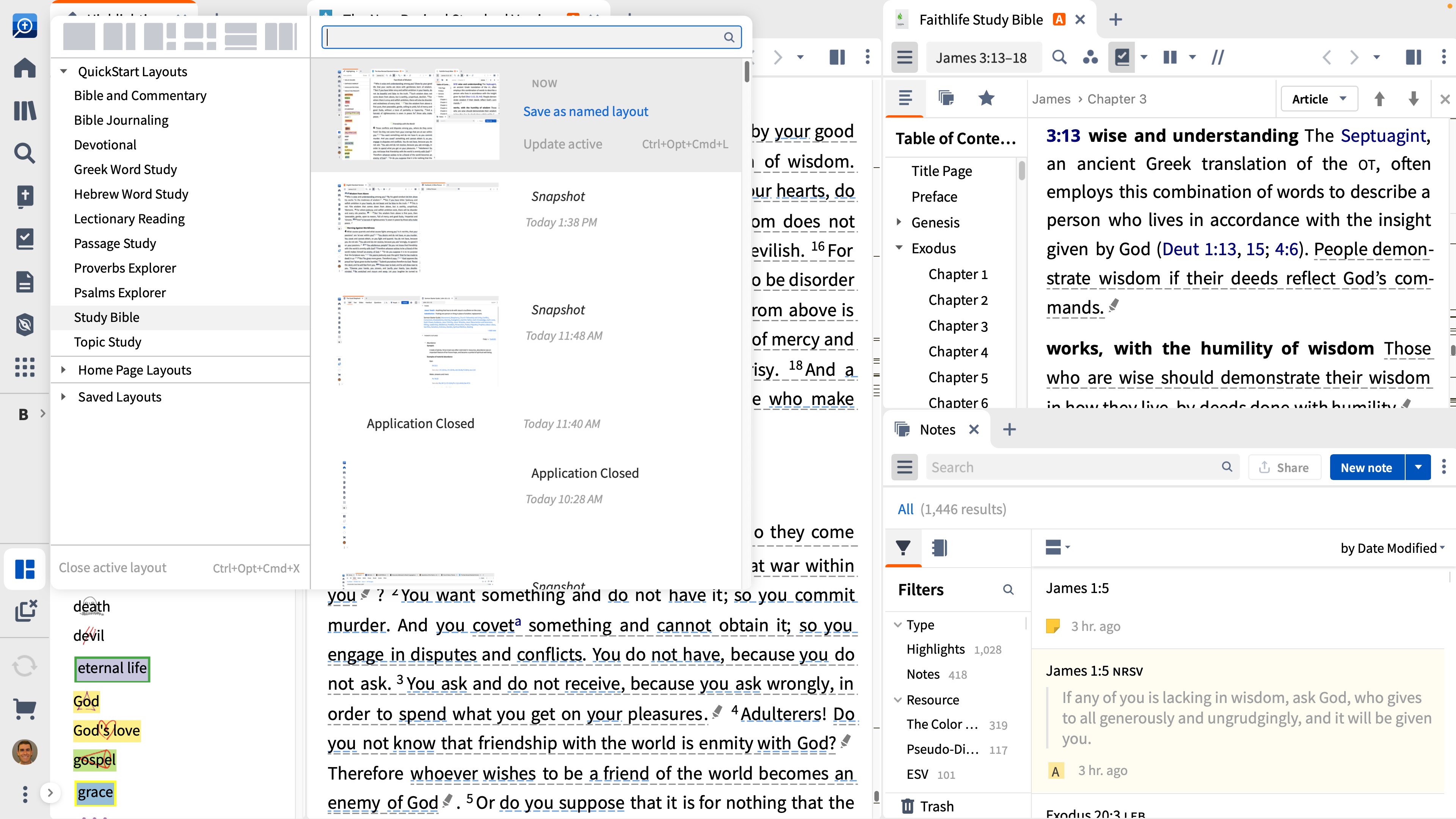 Layouts | logos bible software