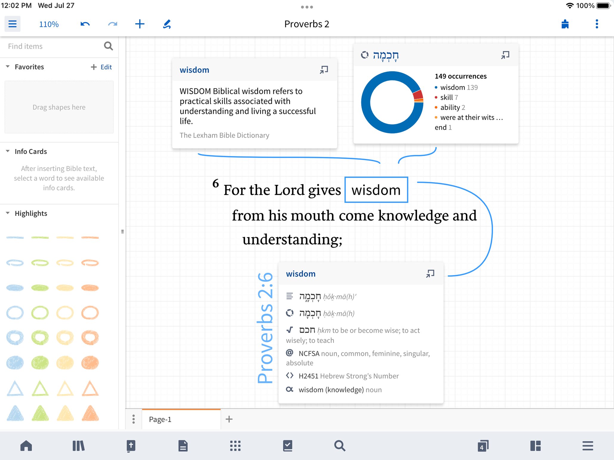 Screen shot of Logos 10 layout modes for tablet