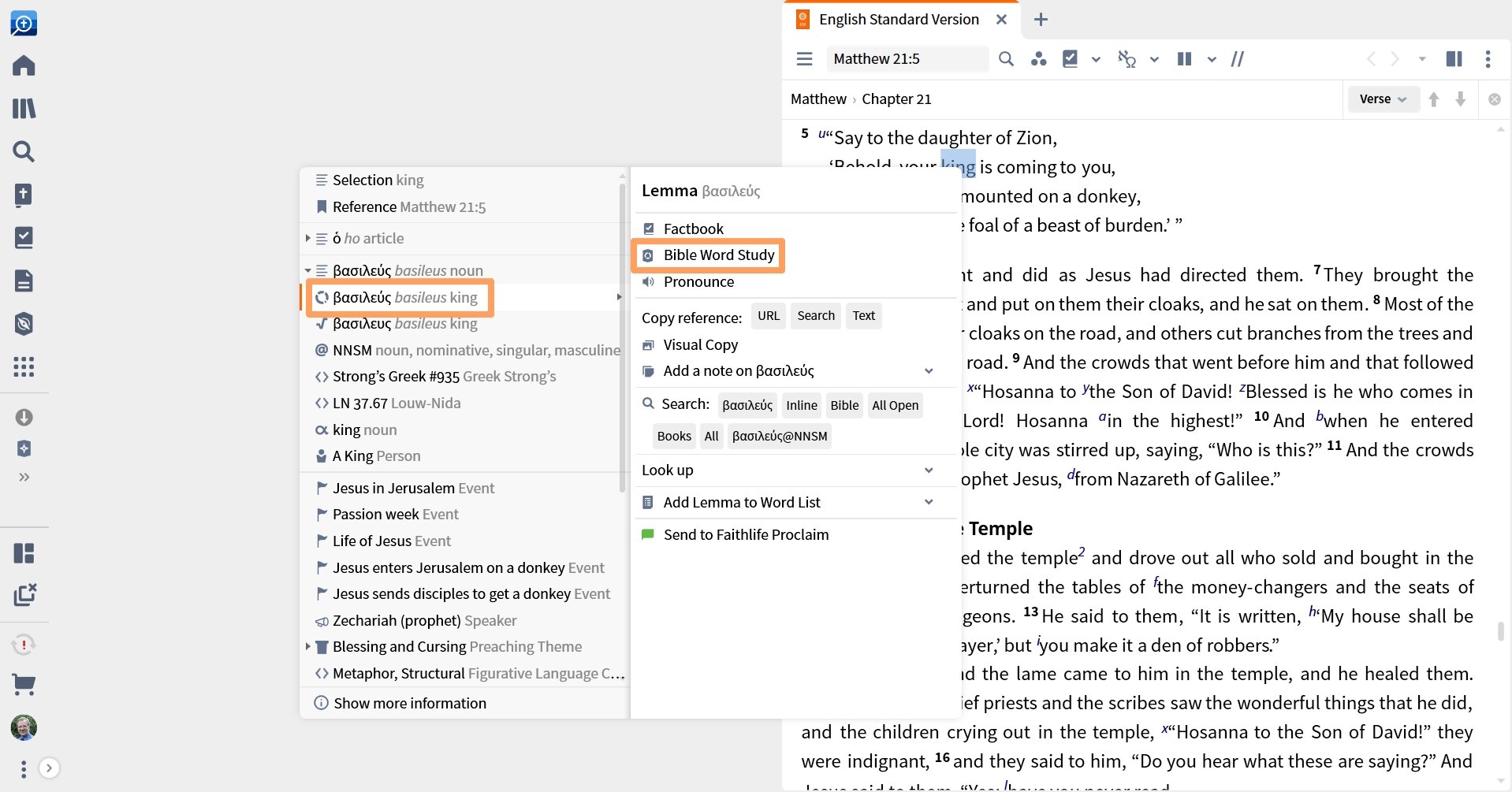 Open Bible Word Study From Context Menu