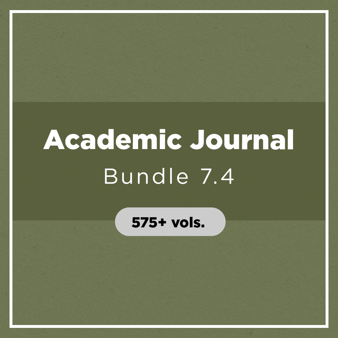 Academic Journal Bundle 7.4 (575+ vols.)