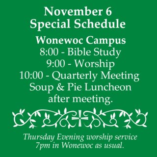 Worship Times Voters Meeting Nov 22