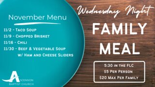 (Nov) Wednesday Night Family Meal - 1