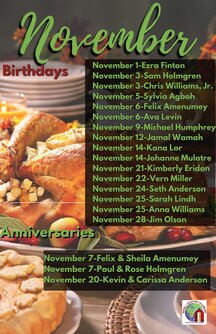 November Birthday/Anniversary List - 1