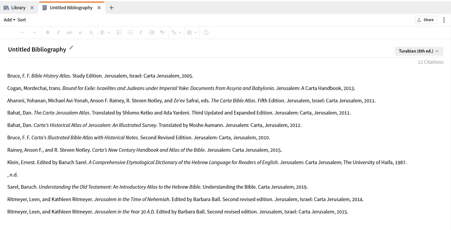New bibliography