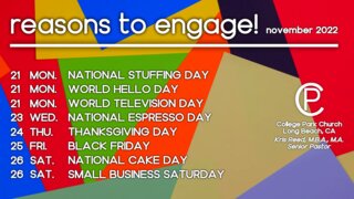 Reasons To Engage! Nov 4