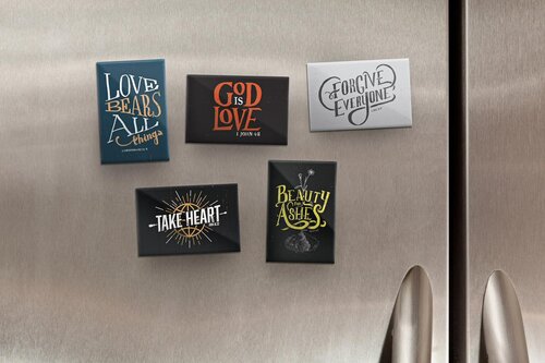 Metal Bible Verse Magnets (Set of 5)