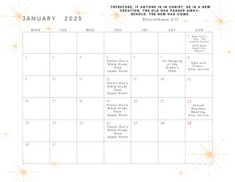 January 2023 Calendar  - 1