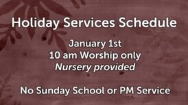 Holiday Services Schedule