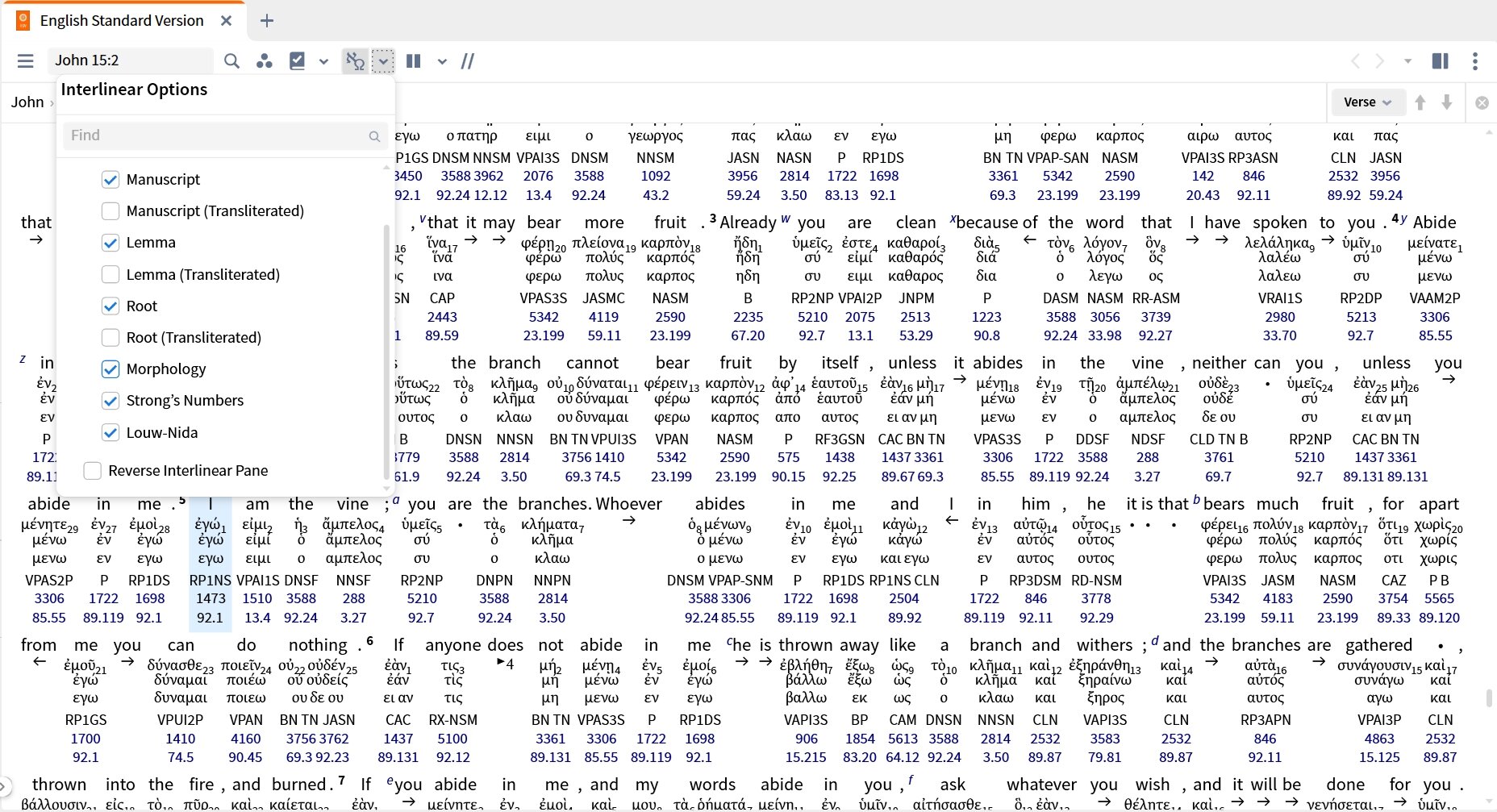 Interlinear datasets