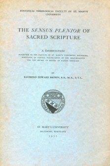 The Sensus Plenior of Sacred Scripture