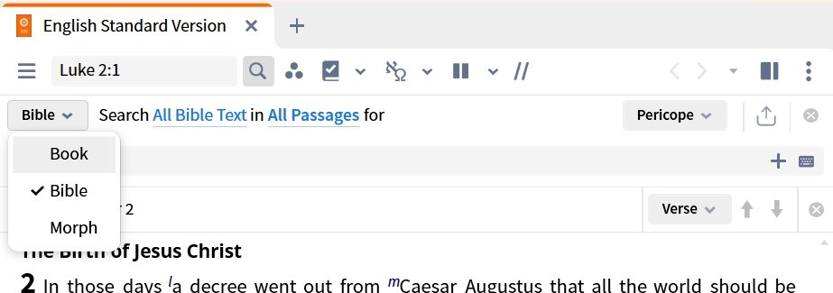 Choose inline search type