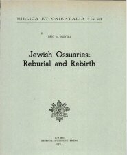 Jewish Ossuaries: Reburial and Rebirth