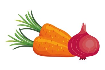 Fresh Carrots With Purple Onion Vegetables Free Vector
