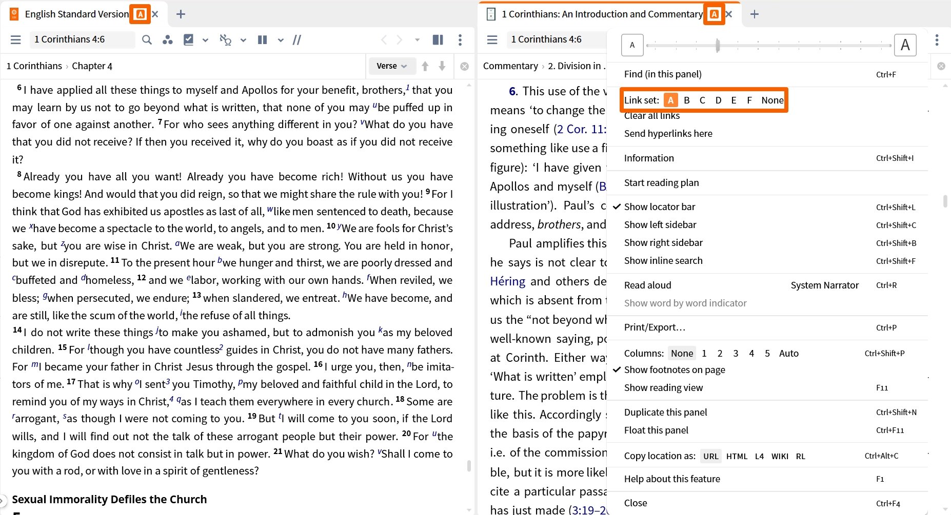 Create a link set