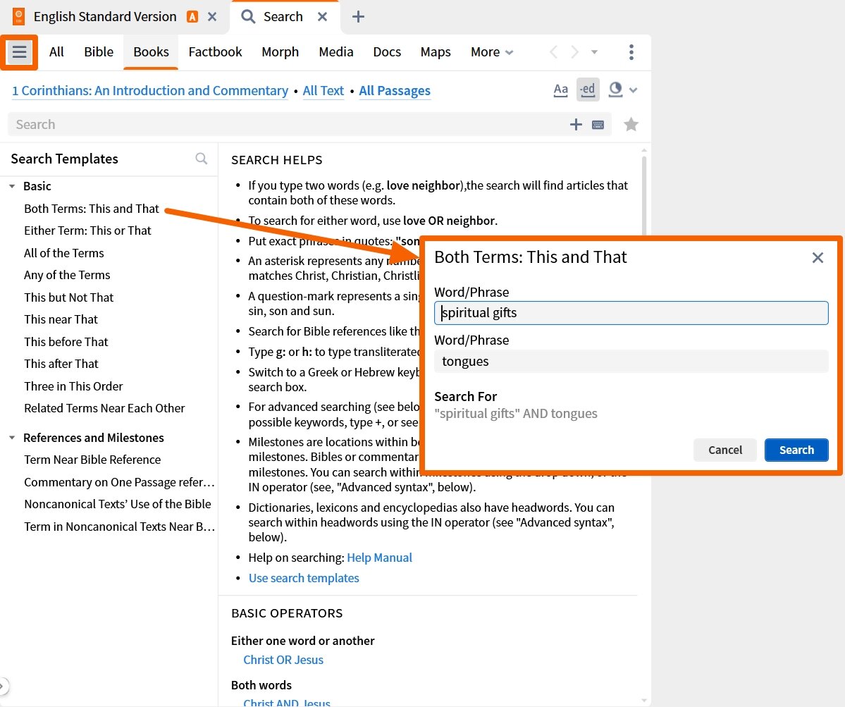 Run an inline search