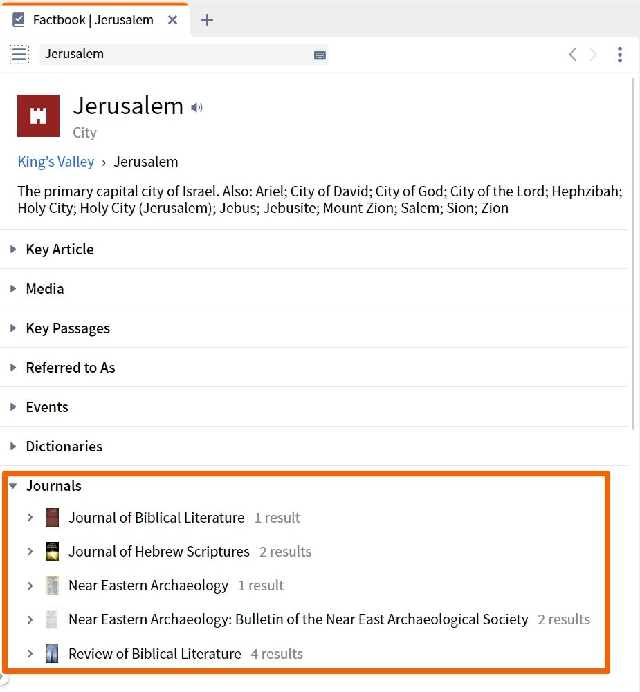 Using Journals – Verbum Support