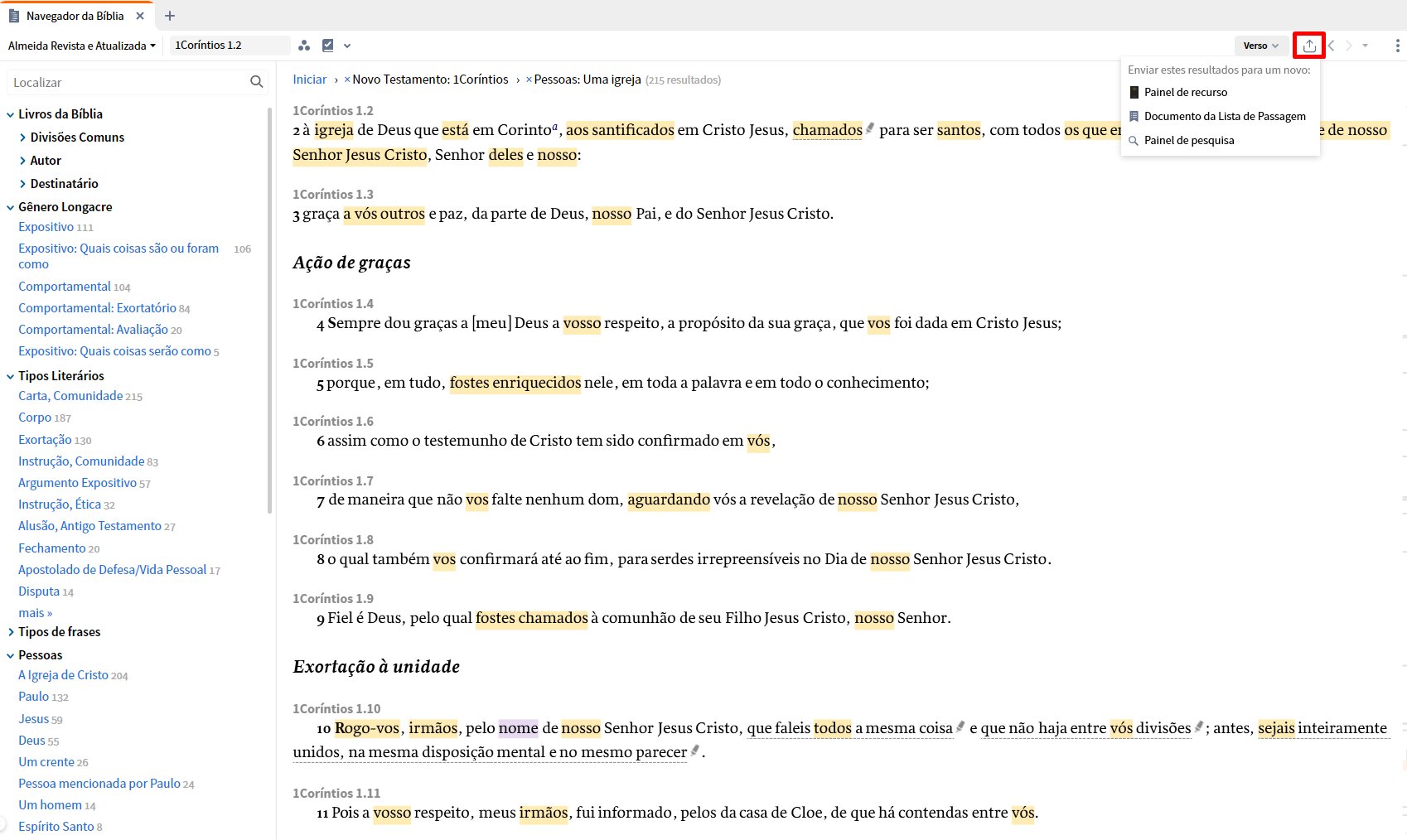 11 Enviar resultados da pesquisa
