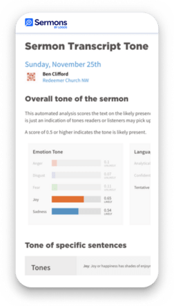 Sermon tone analysis