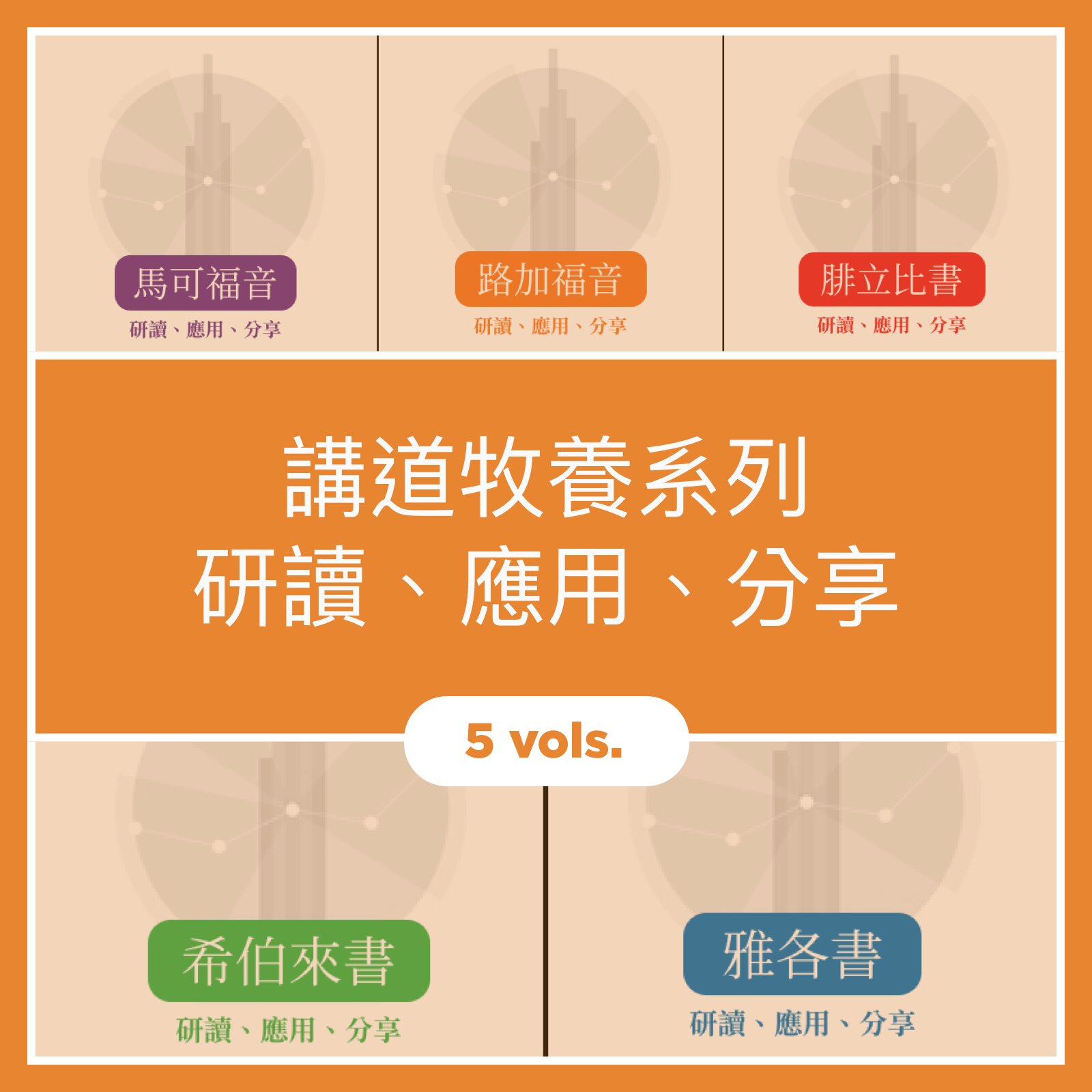 研讀、應用、分享──講道牧養系列（繁體）（5 vols.）Study, Apply, Share - Pastorum Series (Traditional Chinese)