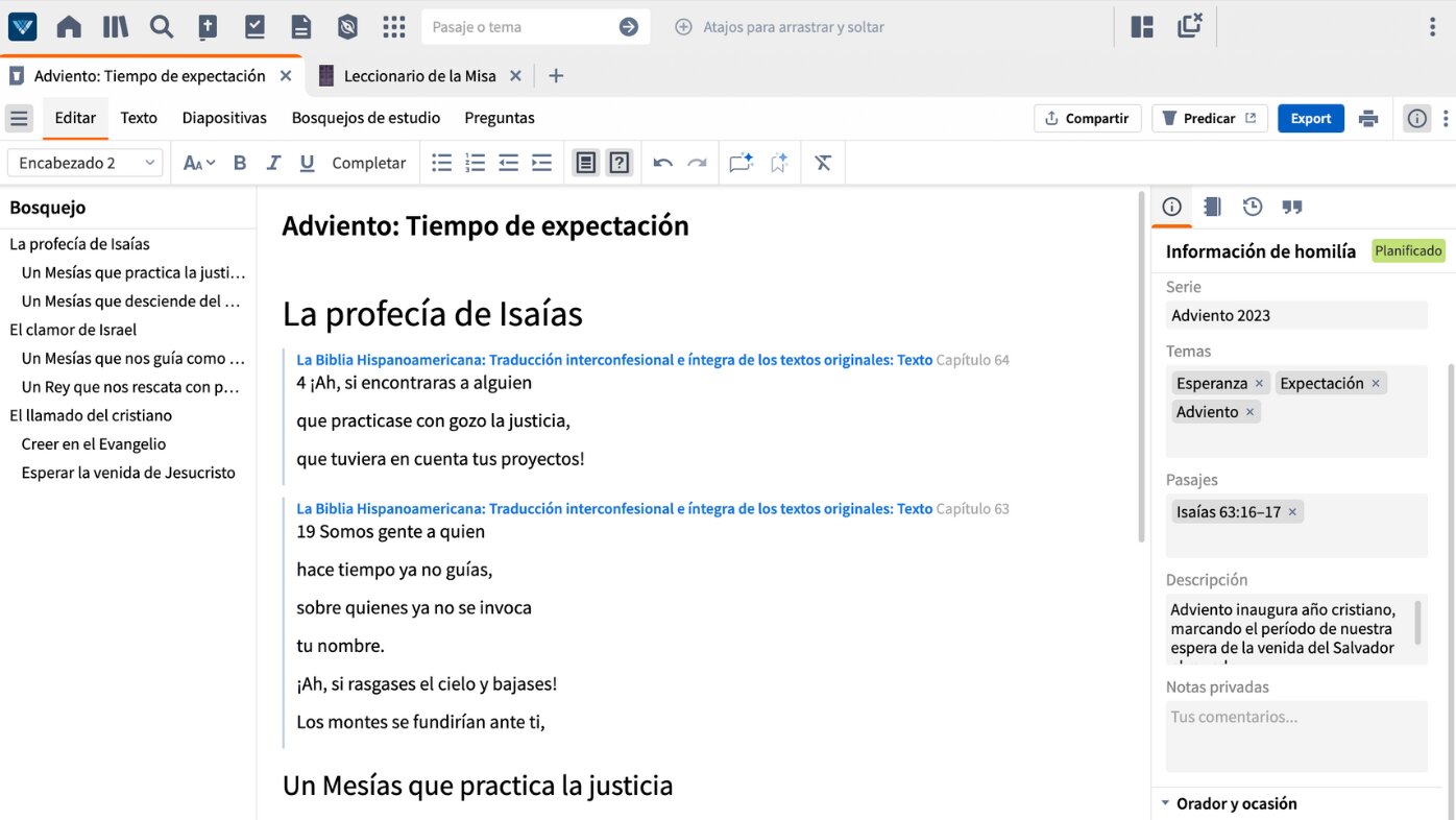 Prepara tu mejor homilía con un editor hecho a tu medida