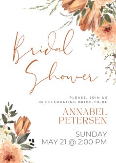 Terracotta Floral Boho Bridal Shower Invitation - 1
