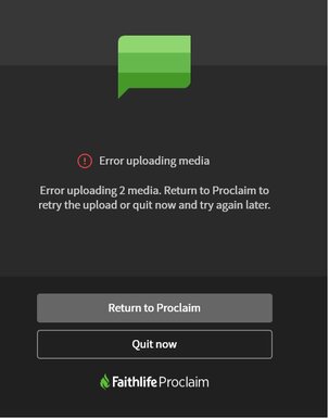 Proclaim Error Message