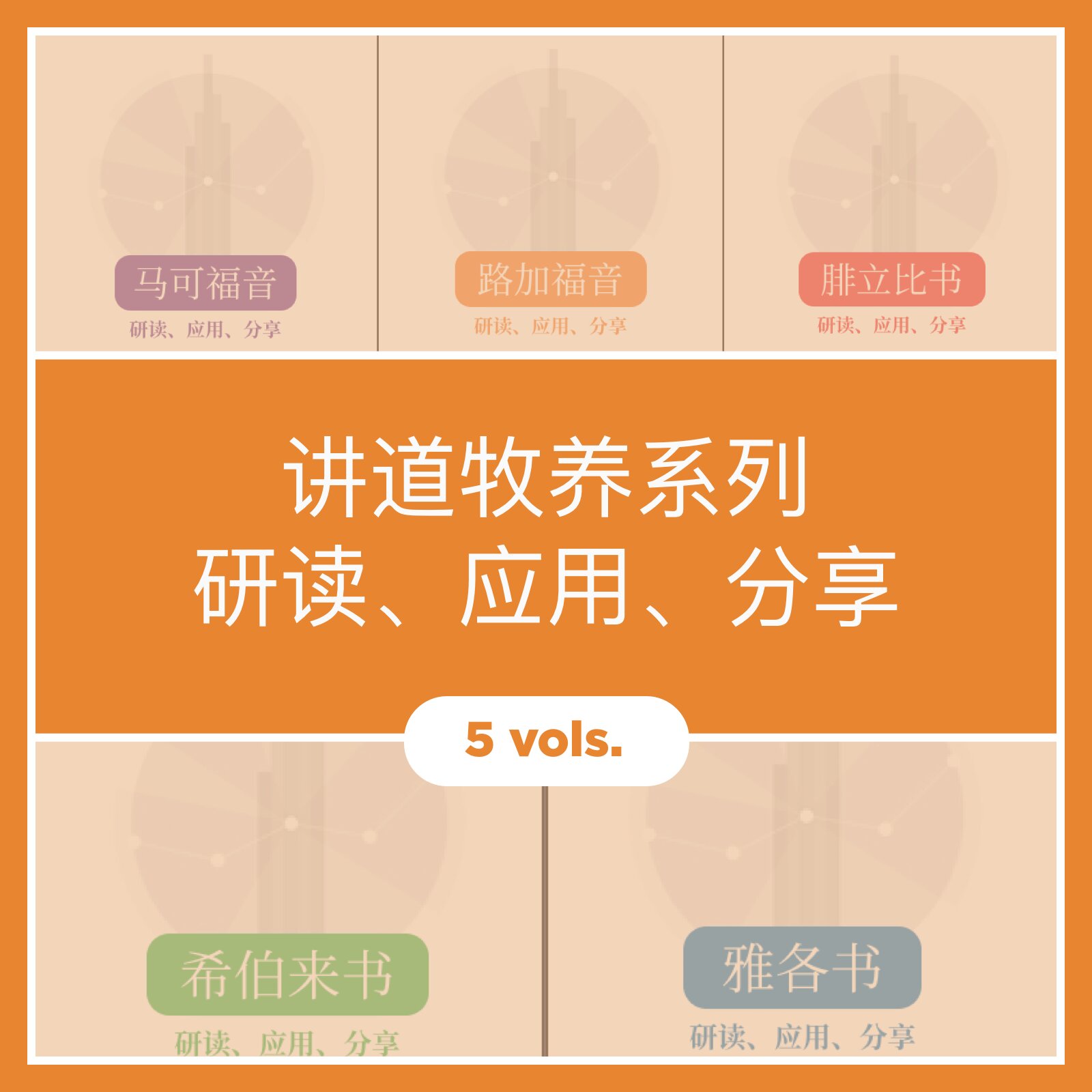 研读、应用、分享──讲道牧养系列（简体）（5 vols.）Study, Apply, Share - Pastorum Series (Simplified Chinese)