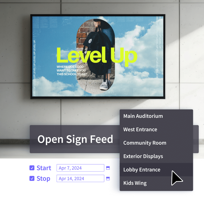 Digital Signage on church screens