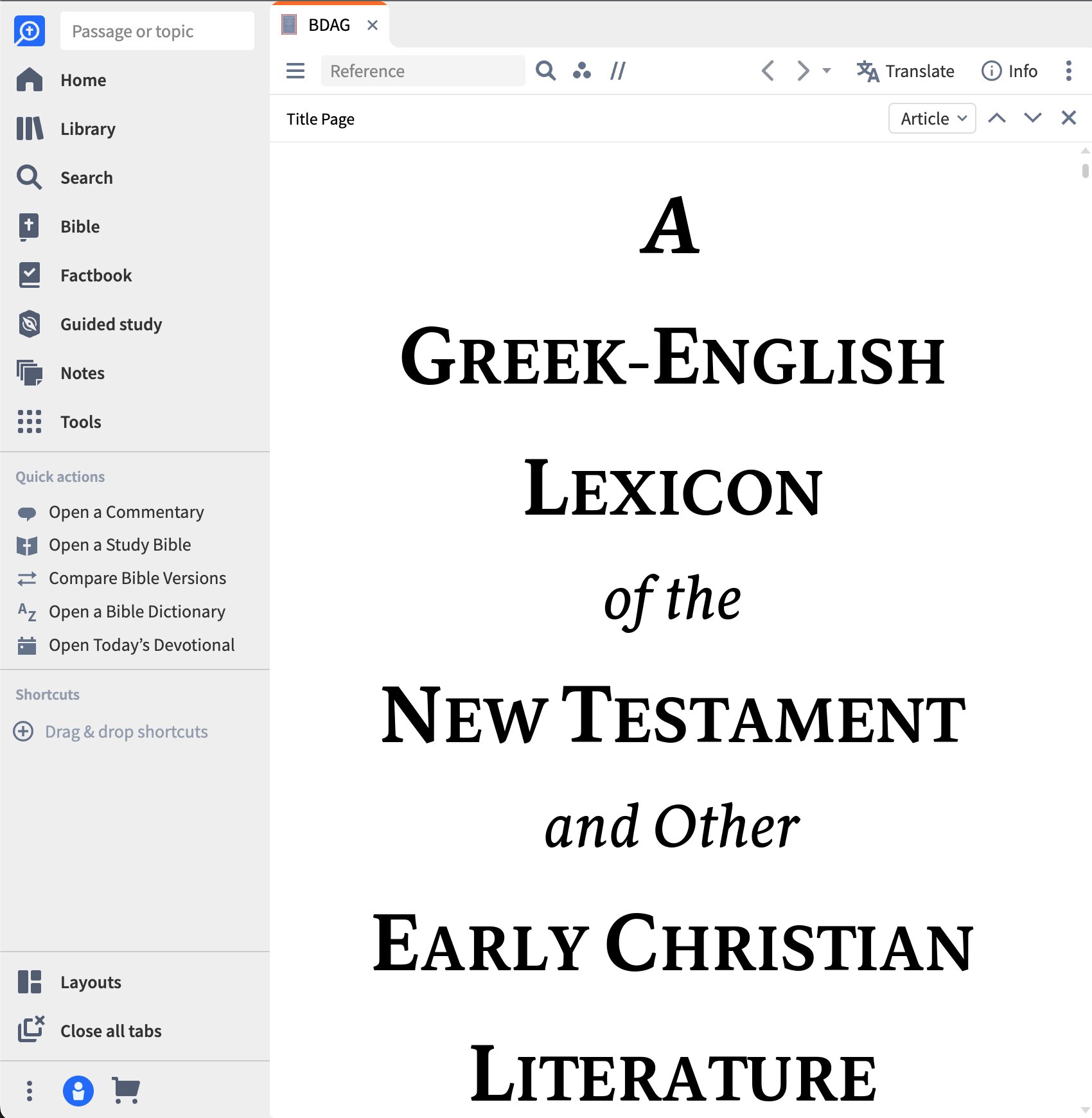 A Greek–English Lexicon of the New Testament and Other Early