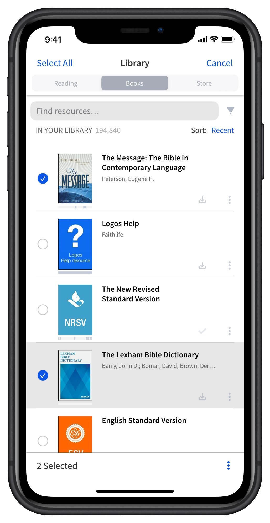 Select books to download