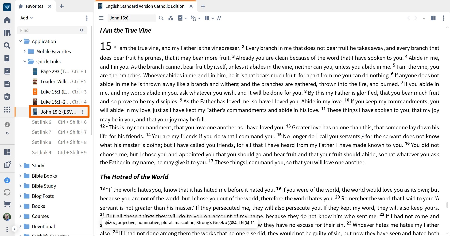 Open book from quick link
