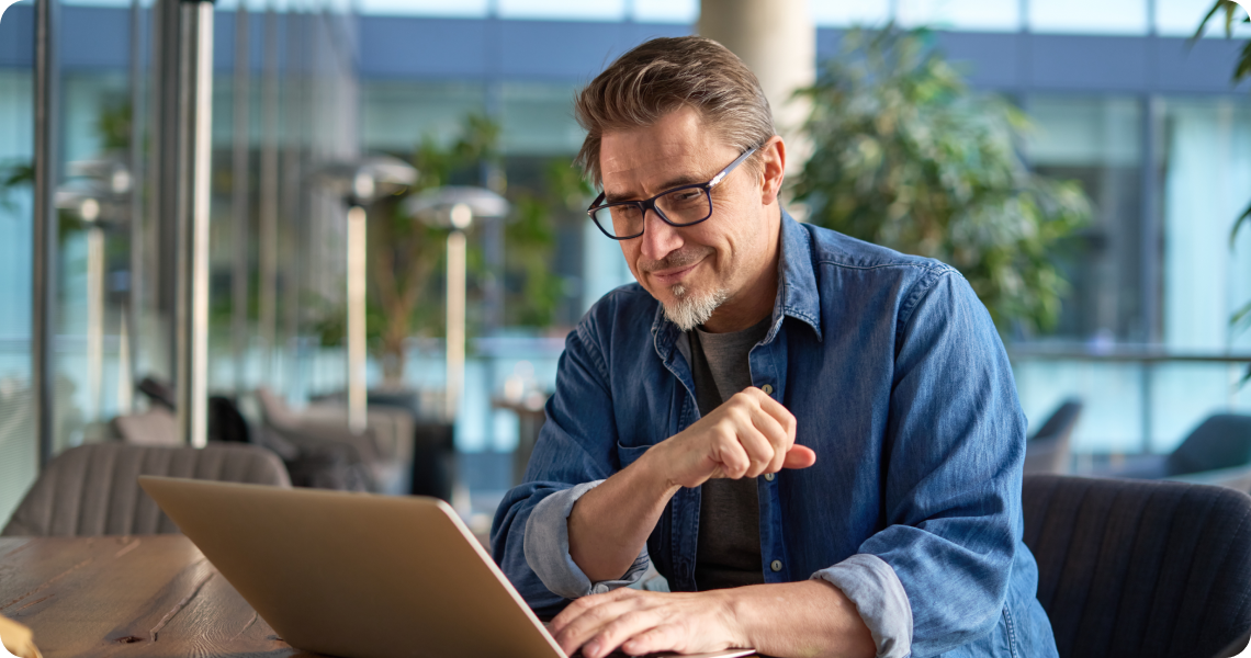 Man using a laptop