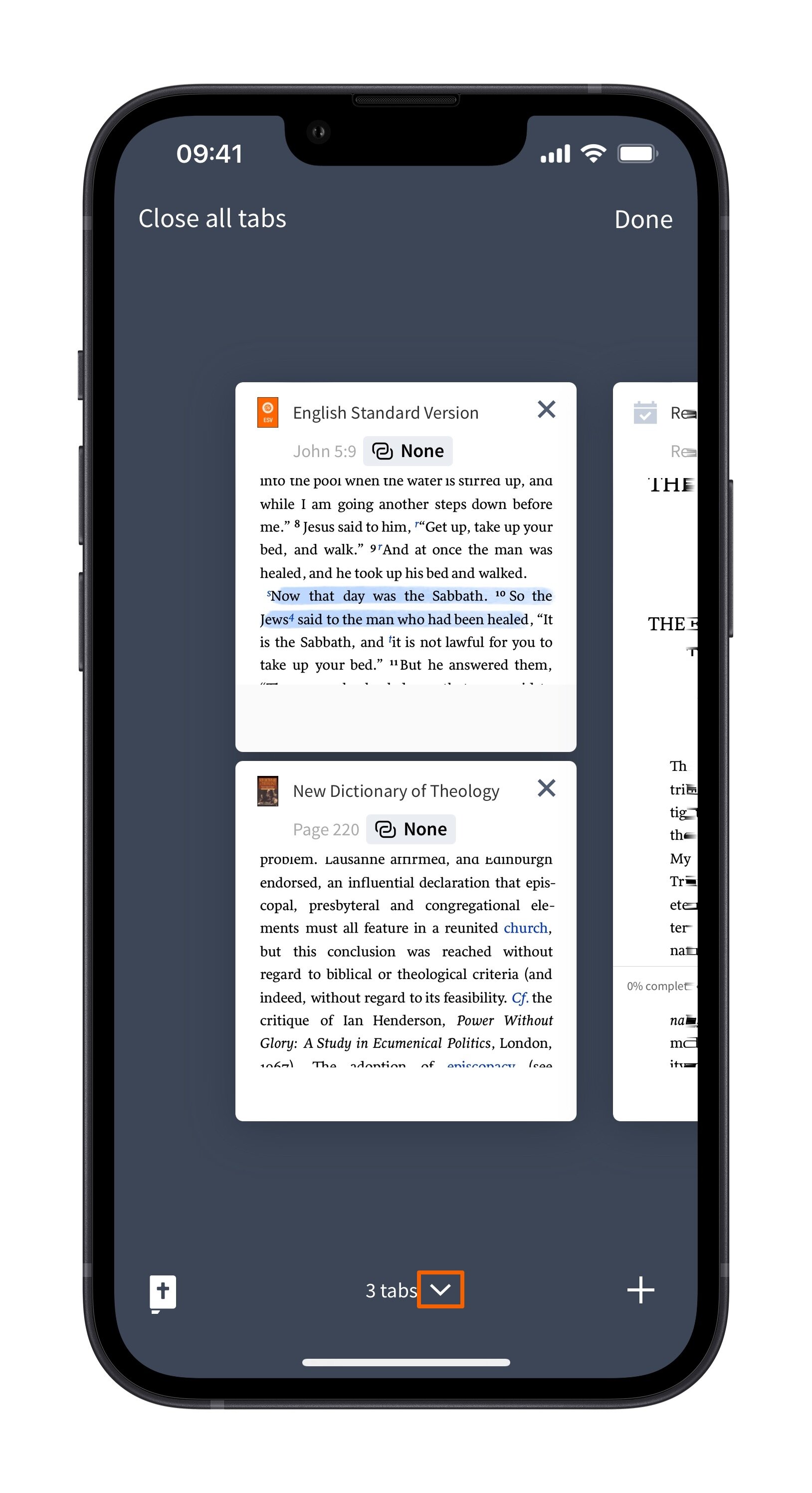 Tap layout indicator