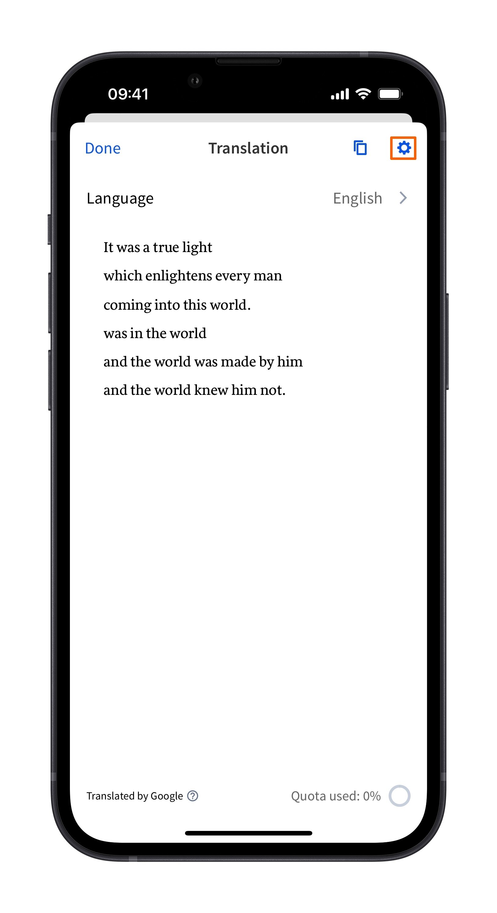 Open Settings