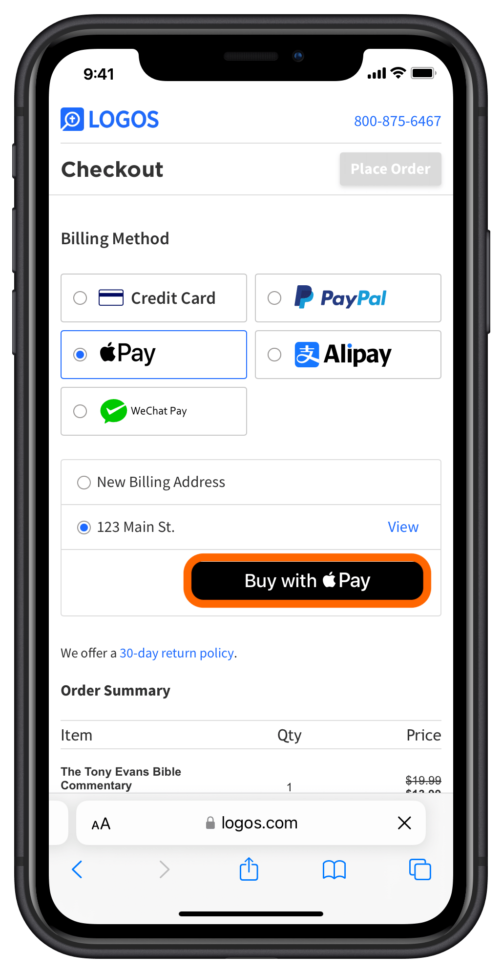Tap Buy With Apple Pay