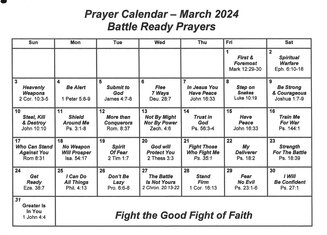 Prayer Calendar - March 2024