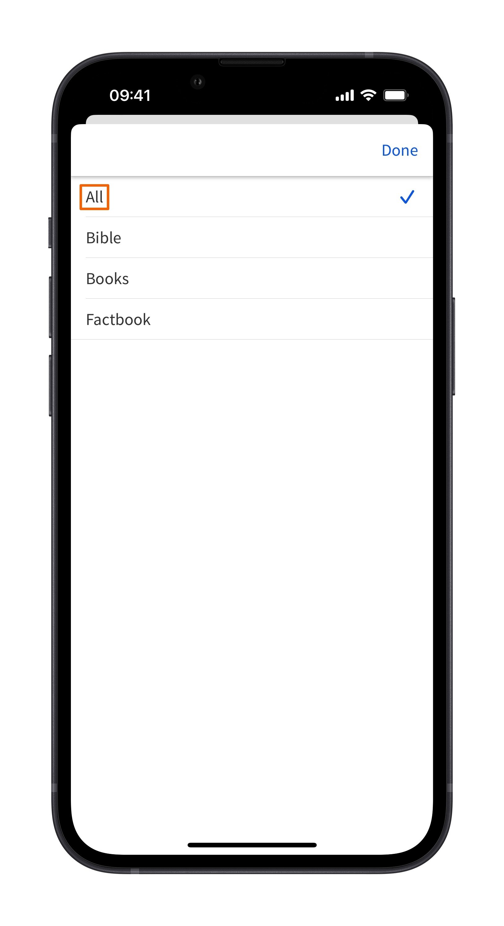 Specify All Search Option