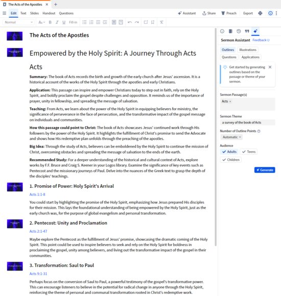 Sermon Assistant Outlines 4