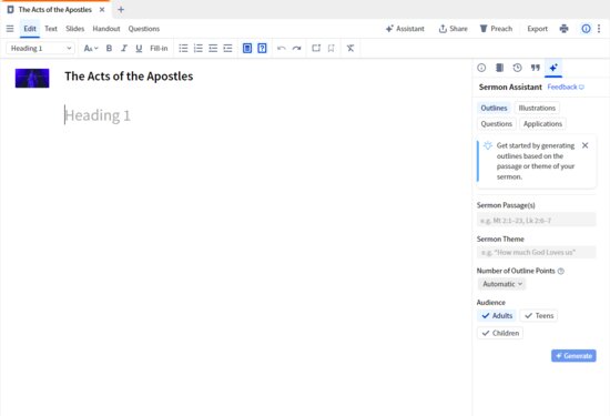 Sermon Assistant Outlines 1