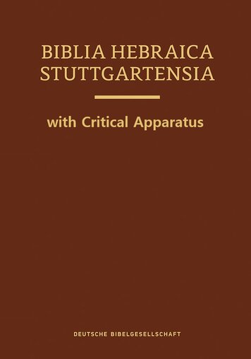 Biblia Hebraica Stuttgartensia | BHS (with Critical Apparatus)