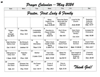 Prayer Calendar - May 2024