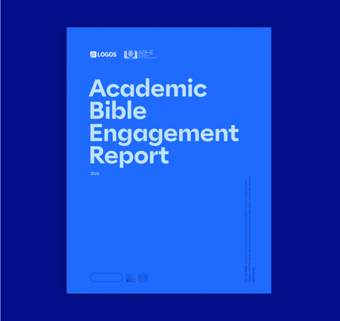 Academic Bible Engagement Report on Logos blue background