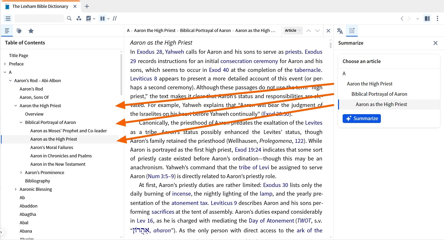 Selecting Level To Summarize In Dictionary (Desktop)
