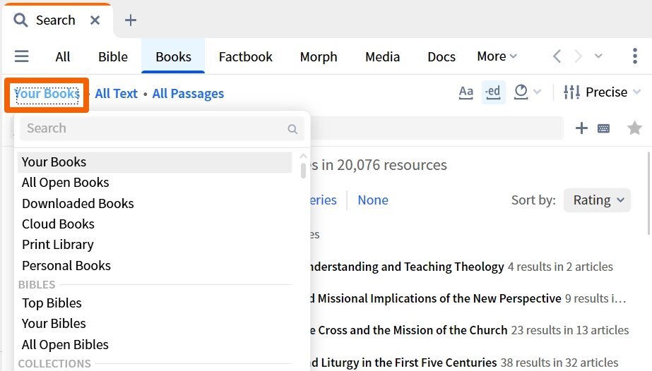Books Search - Limit Books Searched