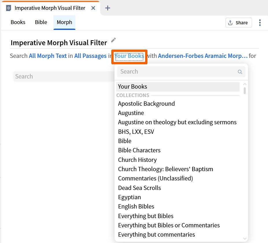 Visual Filter - Morph Type Select Book