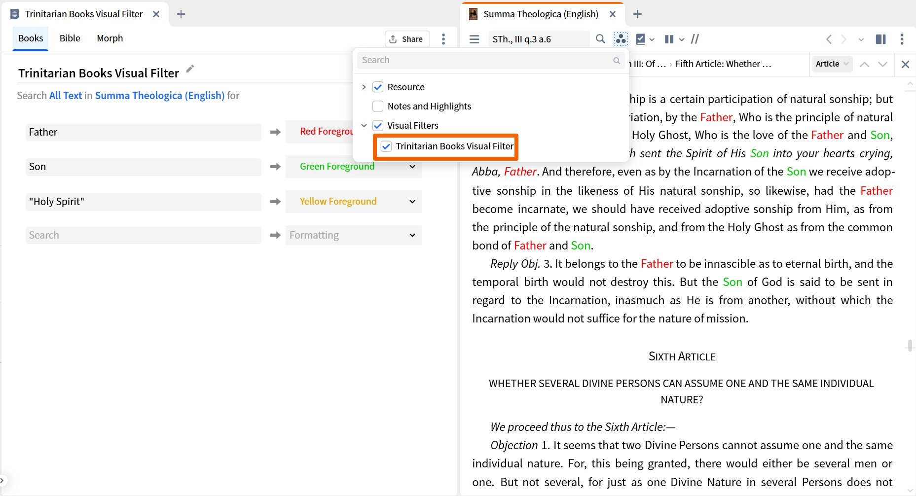 Visual Filter - Books Type Summa Select Visual Filter