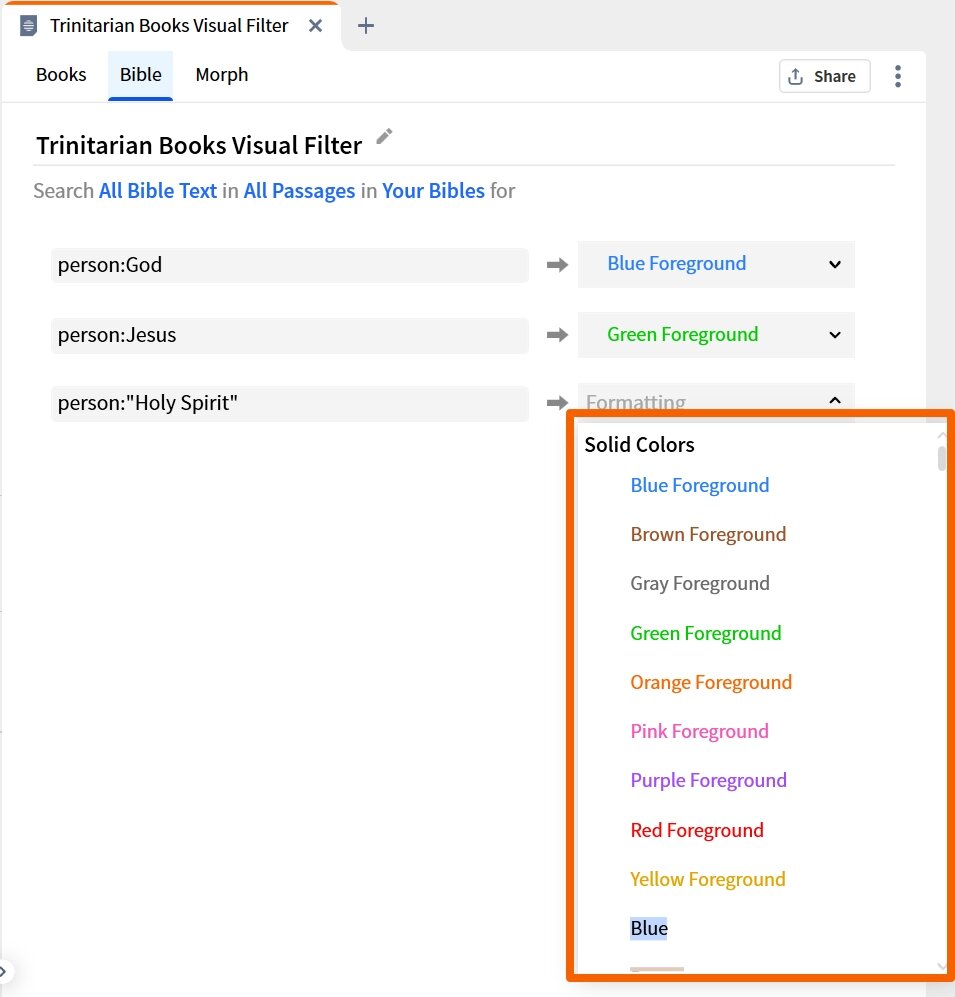 Visual Filter - Holy Spirit Formatting